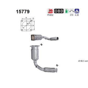 Catalyseur AS 15779 pour PEUGEOT PARTNER 1.6 - 90cv