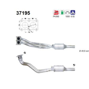 Catalyseur AS 37195 pour MITSUBISHI SPACE 1.6 - 101cv