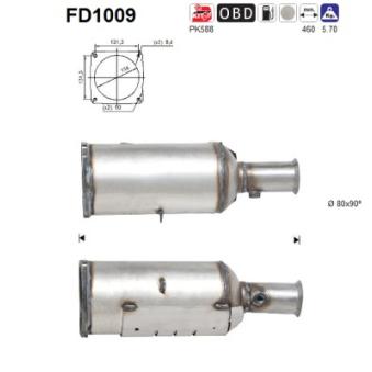 Filtre à particules / à suie, échappement AS [FD1009]
