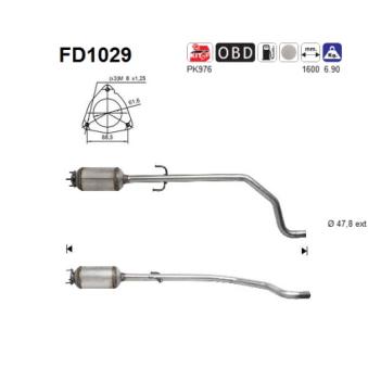 Filtre à particules / à suie, échappement AS [FD1029]