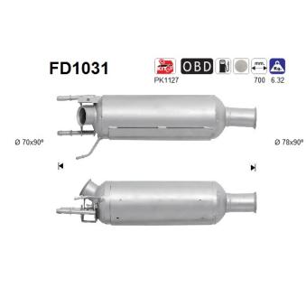 Filtre à particules / à suie, échappement AS OEM 174038