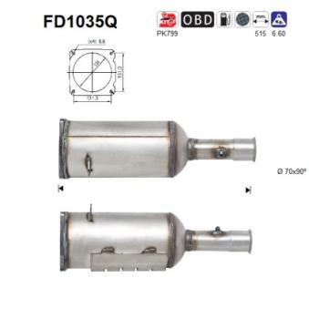 Filtre à particules / à suie, échappement AS OEM 1731qg