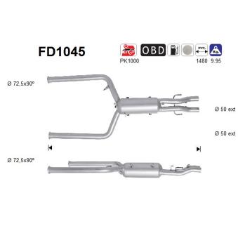 Filtre à particules / à suie, échappement AS OEM C2Z12366
