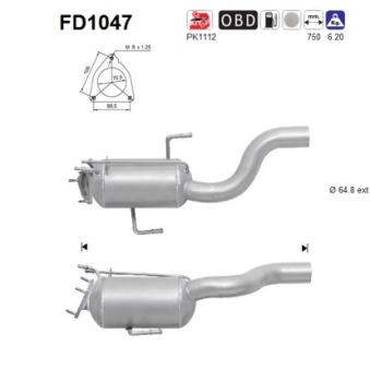 Filtre à particules / à suie, échappement AS OEM 7L6254401HX