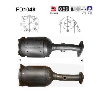 Filtre à particules / à suie, échappement AS [FD1048]