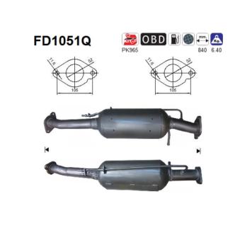 Filtre à particules / à suie, échappement AS OEM 1570308