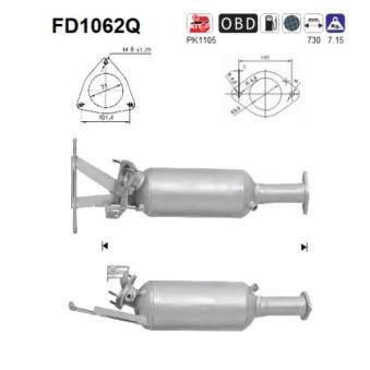 Filtre à particules / à suie, échappement AS OEM 36050566