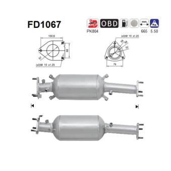 Filtre à particules / à suie, échappement AS OEM 18160R07E00