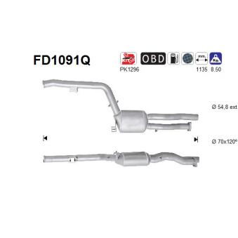 Filtre à particules / à suie, échappement AS FD1091Q Filtre à particules / à suie, échappement AS FD1091Q