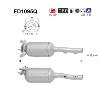 Filtre à particules / à suie, échappement AS OEM 8200847557