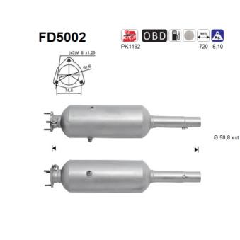 Filtre à particules / à suie, échappement AS OEM 51818964