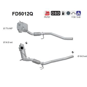 Filtre à particules / à suie, échappement AS OEM 3C0254702HX