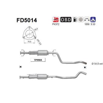 Filtre à particules / à suie, échappement AS OEM 5850140 Filtre à particules / à suie, échappement AS OEM 5850140
