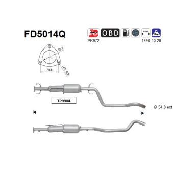 Filtre à particules / à suie, échappement AS OEM 5850140 Filtre à particules / à suie, échappement AS OEM 5850140