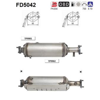 Filtre à particules / à suie, échappement AS OEM 2899027280