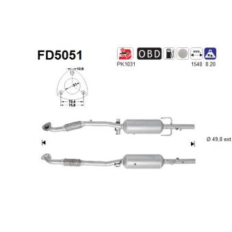 Filtre à particules / à suie, échappement AS FD5051