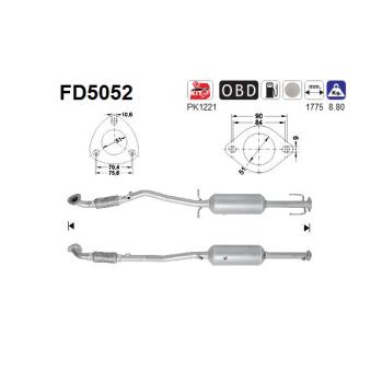 Filtre à particules / à suie, échappement AS FD5052 pour MERCEDES-BENZ CLASSE E 1.7 CDTI - 110cv