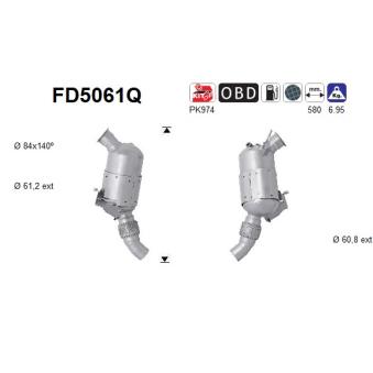 Filtre à particules / à suie, échappement AS OEM 18307798307