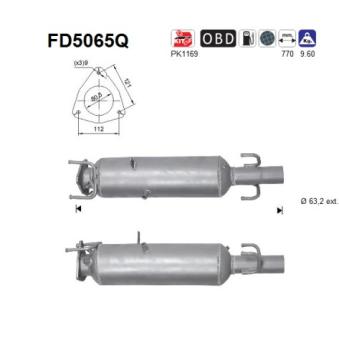 Filtre à particules / à suie, échappement AS OEM 1367589080