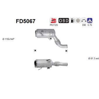 Filtre à particules / à suie, échappement AS OEM 18307812875