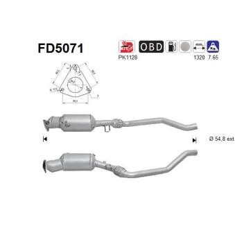 Filtre à particules / à suie, échappement AS [FD5071]