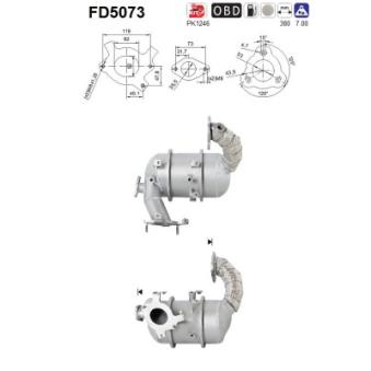 Filtre à particules / à suie, échappement AS [FD5073]