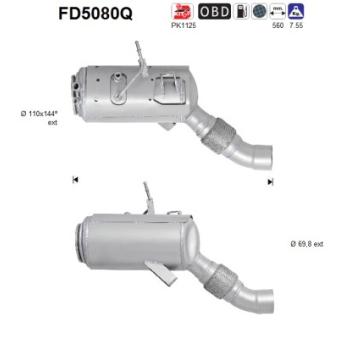 Filtre à particules / à suie, échappement AS OEM 18307807474