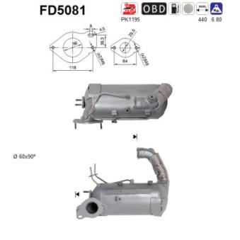 Filtre à particules / à suie, échappement AS [FD5081]