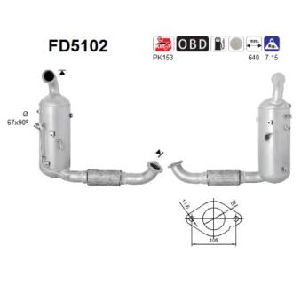 Filtre à particules / à suie, échappement AS OEM 1835640