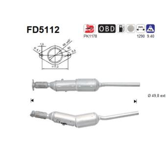 Filtre à particules / à suie, échappement AS [FD5112]