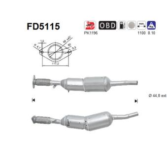 Filtre à particules / à suie, échappement AS [FD5115]