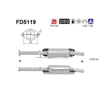 Filtre à particules / à suie, échappement AS OEM 1705180