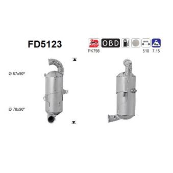 Filtre à particules / à suie, échappement AS OEM 1606857180