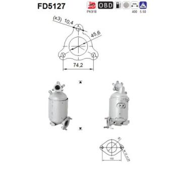 Filtre à particules / à suie, échappement AS [FD5127]