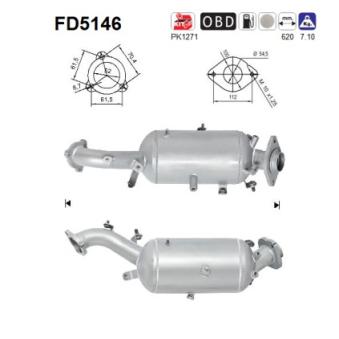 Filtre à particules / à suie, échappement AS [FD5146]