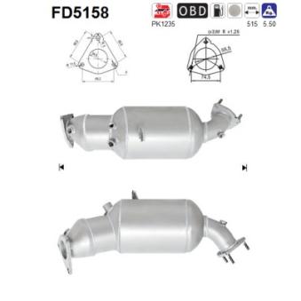 Filtre à particules / à suie, échappement AS [FD5158]