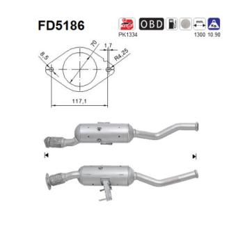 Filtre à particules / à suie, échappement AS [FD5186]