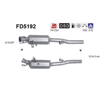 Filtre à particules / à suie, échappement AS [FD5192]