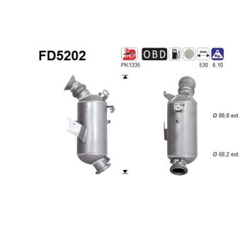 Filtre à particules / à suie, échappement AS [FD5202]