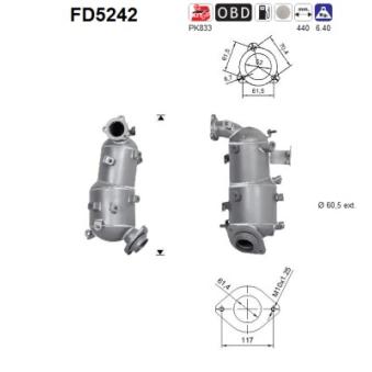 Filtre à particules / à suie, échappement AS [FD5242]