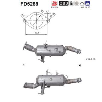 Filtre à particules / à suie, échappement AS [FD5288]