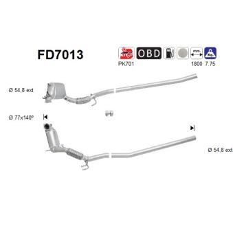 Filtre à particules / à suie, échappement AS [FD7013]