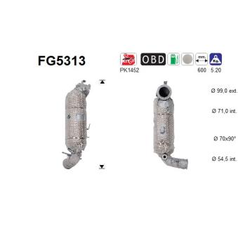Filtre à particules / à suie, échappement AS [FG5313]