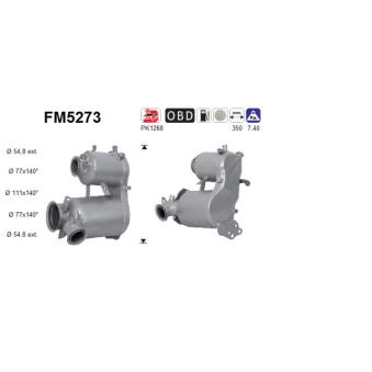 Filtre à particules / à suie, échappement AS [FM5273]