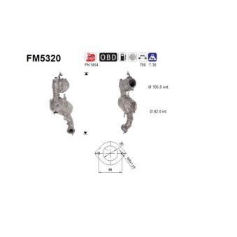 Filtre à particules / à suie, échappement AS [FM5320]