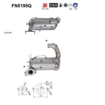 Filtre à particules / à suie, échappement AS [FN5195Q]