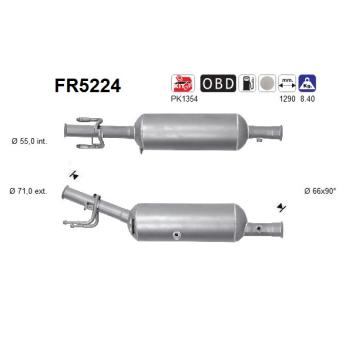 Filtre à particules / à suie, échappement AS FR5224 pour PEUGEOT 508 1.6 HDi - 116cv