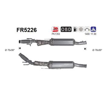 Filtre à particules / à suie, échappement AS [FR5226]