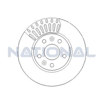 Jeu de 2 disques de frein arrière NATIONAL [NBD2034]