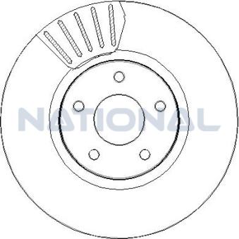 Jeu de 2 disques de frein arrière NATIONAL [NBD2076]